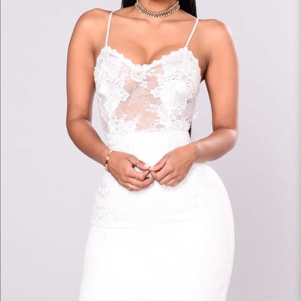 Fashion Nova White Lace Bachelorette Patty Dress